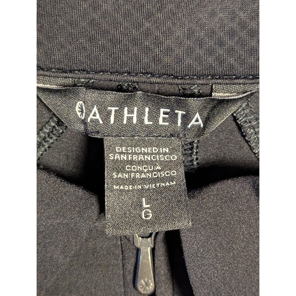 EUC Athleta Large Lightweight Advantage Warm Up Black 1/4 Zip Pullover Jacket - Picture 3 of 7